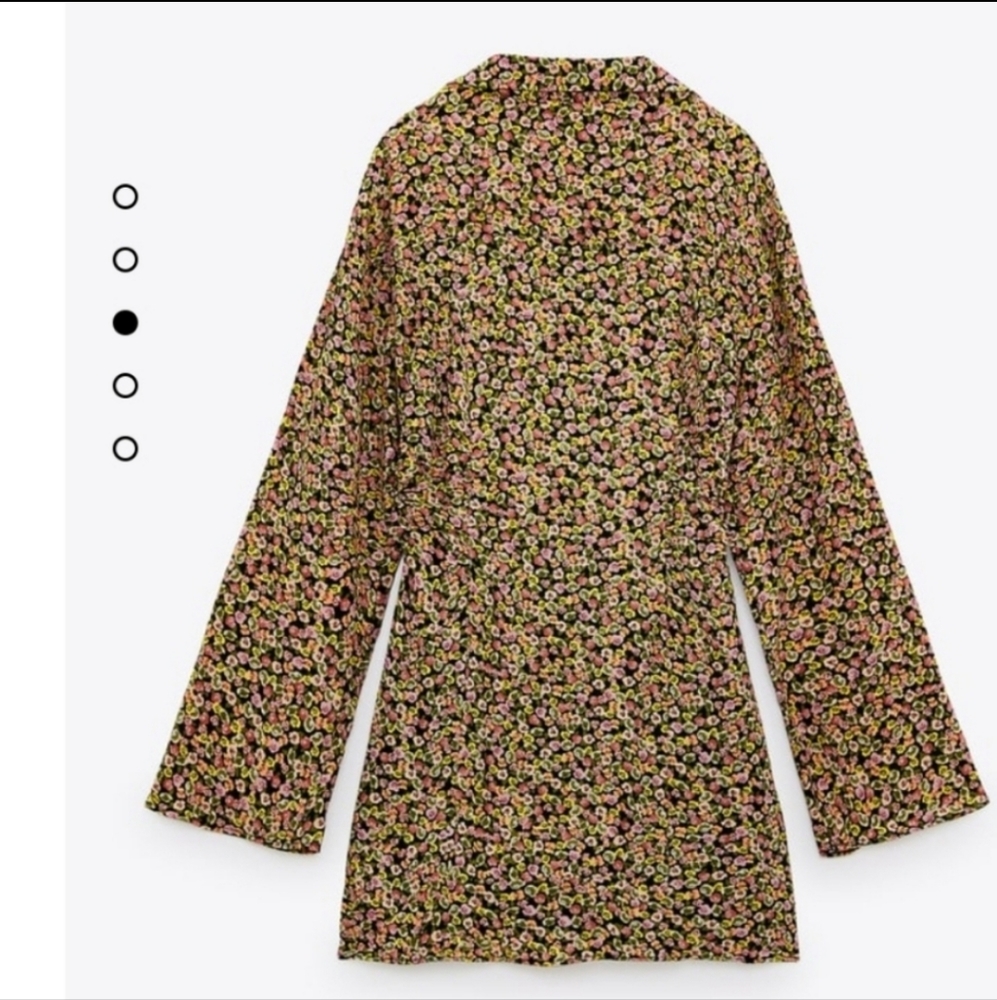 Zara Floral Print Mini Dress Shirt - Picture 11 of 11